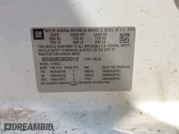 ✅ 2014 GMC Sierra 1500 SLE • VIN: 3GTU2UEC3EG363112 • Лот: 43003362. Опубликован ранее на IAAI с пробегом 308 813 миль. Бесплатный доступ к архиву аукционных продаж из США и подробный отчёт об истории автомобиля на DreamBid. Изображение 9.