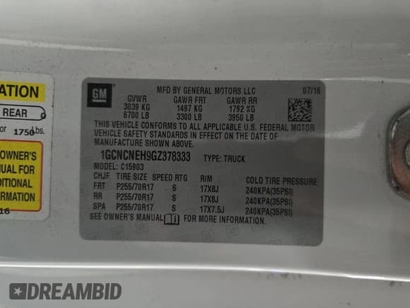 ✅ 2016 Chevrolet Silverado 1500 Work Truck • VIN: 1GCNCNEH9GZ378333 • Лот: 43656766. Опубликован ранее на IAAI с пробегом 109 018 миль. Бесплатный доступ к архиву аукционных продаж из США и подробный отчёт об истории автомобиля на DreamBid. Изображение 21.