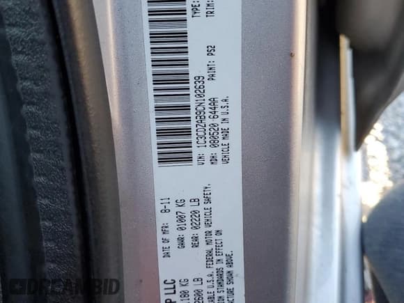 ✅ 2012 Dodge Avenger SE • VIN: 1C3CDZAB9CN102639 • Лот: 83687354. Опубликован ранее на Copart с пробегом 255 778 миль. Бесплатный доступ к архиву аукционных продаж из США и подробный отчёт об истории автомобиля на DreamBid. Изображение 12.