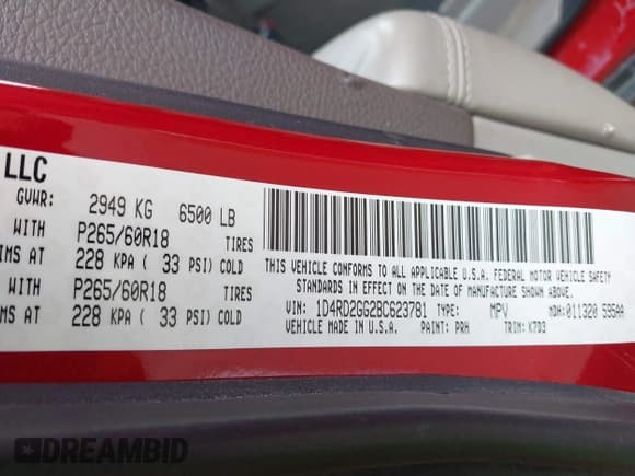 ✅ 2011 Dodge Durango Express • VIN: 1D4RD2GG2BC623781 • Lot: 43094187. Wystawiony na IAAI z przebiegiem 225 036 mil. Bezpłatny archiwum sprzedaży aukcyjnych z USA i szczegółowy raport historii pojazdu na DreamBid. Zdjęcie 9.