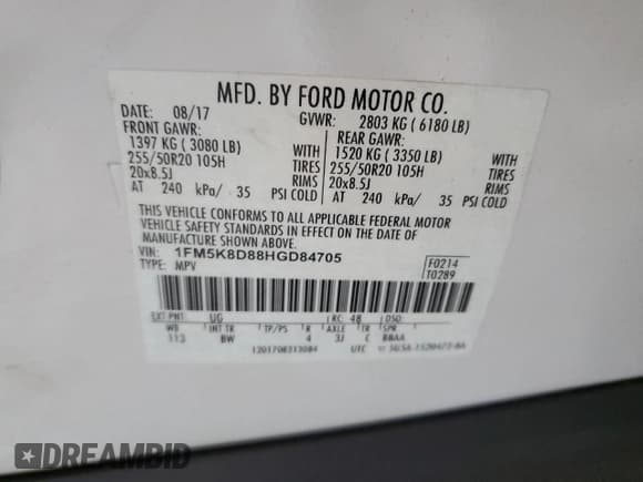 ✅ 2017 Ford Explorer XLT • VIN: 1FM5K8D88HGD84705 • Lot: 58265165. Wystawiony na Copart z przebiegiem 69 189 mil. Bezpłatny archiwum sprzedaży aukcyjnych z USA i szczegółowy raport historii pojazdu na DreamBid. Zdjęcie 13.