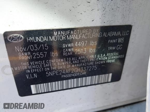 ✅ 2016 Hyundai Sonata SE • VIN: 5NPE24AF2GH337275 • Лот: 43064365. Опубликован ранее на IAAI с пробегом 139 926 миль. Бесплатный доступ к архиву аукционных продаж из США и подробный отчёт об истории автомобиля на DreamBid. Изображение 9.