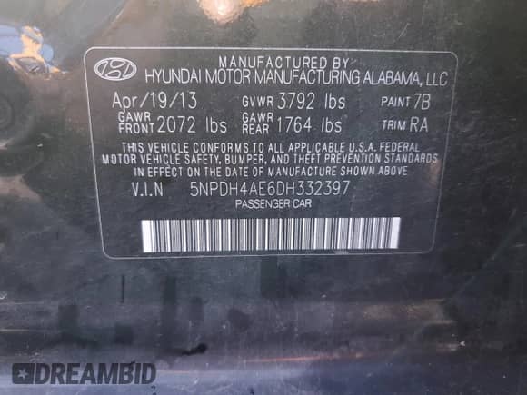 ✅ 2013 Hyundai Elantra GLS • VIN: 5NPDH4AE6DH332397 • Лот: 90326005. Опубликован ранее на Copart с пробегом Не указан. Бесплатный доступ к архиву аукционных продаж из США и подробный отчёт об истории автомобиля на DreamBid. Изображение 12.