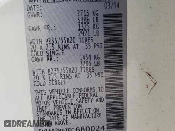 ✅ 2014 Nissan Pathfinder S • VIN: 5N1AR2MN7EC680024 • Lot: 86530085. Listed on Copart with 169,970 mi. Free auction sales archive from the USA and detailed vehicle history report at DreamBid. Image 13.