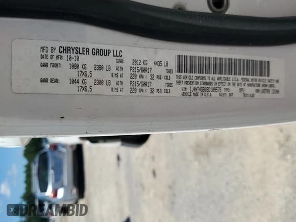 ✅ 2011 Jeep Patriot Latitude X • VIN: 1J4NT4GB0BD109575 • Lot: 66358555. Listed on Copart with 169,538 mi. Free auction sales archive from the USA and detailed vehicle history report at DreamBid. Image 13.