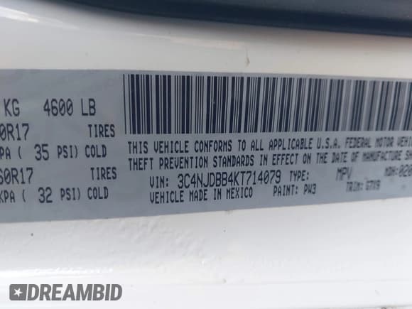 ✅ 2019 Jeep Compass Latitude • VIN: 3C4NJDBB4KT714079 • Lot: 41317866. Wystawiony na IAAI z przebiegiem 76 601 mil. Bezpłatny archiwum sprzedaży aukcyjnych z USA i szczegółowy raport historii pojazdu na DreamBid. Zdjęcie 9.