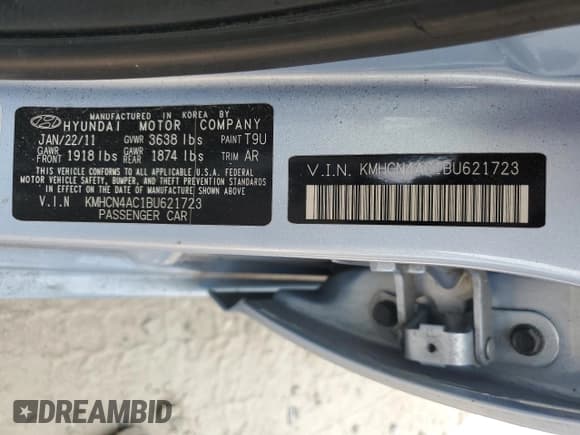 ✅ 2011 Hyundai Accent GLS • VIN: KMHCN4AC1BU621723 • Лот: 58777815. Опубликован ранее на Copart с пробегом 98 479 миль. Бесплатный доступ к архиву аукционных продаж из США и подробный отчёт об истории автомобиля на DreamBid. Изображение 12.