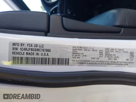 ✅ 2021 Jeep Grand Cherokee Limited • VIN: 1C4RJFBG6MC767860 • Лот: 41103120. Опубликован ранее на IAAI с пробегом 24 150 миль. Бесплатный доступ к архиву аукционных продаж из США и подробный отчёт об истории автомобиля на DreamBid. Изображение 9.