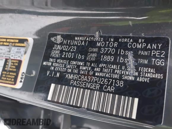 ✅ 2023 Hyundai Venue SEL • VIN: KMHRC8A37PU267138 • Lot: 41734332. Listed on IAAI with 30,766 mi. Free auction sales archive from the USA and detailed vehicle history report at DreamBid. Image 9.