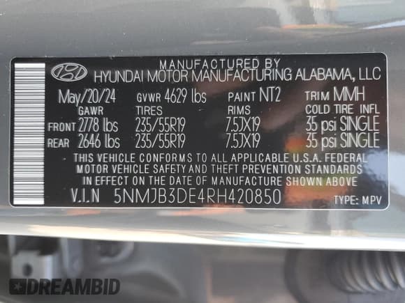 ✅ 2024 Hyundai Tucson SEL • VIN: 5NMJB3DE4RH420850 • Lot: 75567594. Listed on Copart with 3,029 mi. Free auction sales archive from the USA and detailed vehicle history report at DreamBid. Image 12.