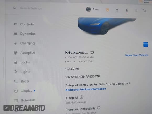 ✅ 2024 Tesla Model 3 Long Range • VIN: 5YJ3E1EB4RF830476 • Lot: 43737248. Wystawiony na IAAI z przebiegiem 10 482 mil. Bezpłatny archiwum sprzedaży aukcyjnych z USA i szczegółowy raport historii pojazdu na DreamBid. Zdjęcie 7.