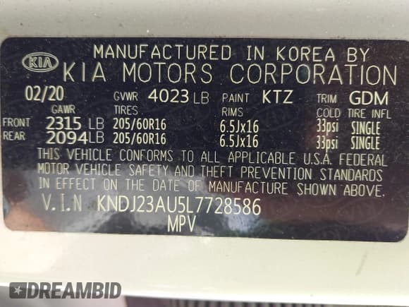 ✅ 2020 Kia Soul LX • VIN: KNDJ23AU5L7728586 • Lot: 42681978. Wystawiony na IAAI z przebiegiem 51 500 mil. Bezpłatny archiwum sprzedaży aukcyjnych z USA i szczegółowy raport historii pojazdu na DreamBid. Zdjęcie 9.