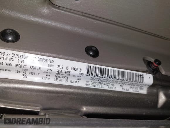 ✅ 2004 Jeep Wrangler Sahara • VIN: 1J4FA59S04P747727 • Lot: 43599384. Listed on IAAI with 190,912 mi. Free auction sales archive from the USA and detailed vehicle history report at DreamBid. Image 9.