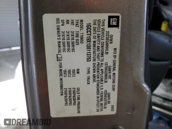 ✅ 2003 Chevrolet S-10 LS • VIN: 1GCCT19X138113763 • Лот: 41428265. Опубликован ранее на Copart с пробегом 158 794 миль. Бесплатный доступ к архиву аукционных продаж из США и подробный отчёт об истории автомобиля на DreamBid. Изображение 13.