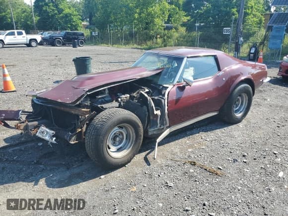 ✅ 1970 Chevrolet Corvette • VIN: 194370S402727 • Lot: 62535015. Wystawiony na Copart z przebiegiem 53 618 mil. Bezpłatny archiwum sprzedaży aukcyjnych z USA i szczegółowy raport historii pojazdu na DreamBid. Zdjęcie 1.
