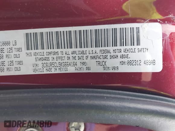 ✅ 2019 Ram 2500 Tradesman • VIN: 3C6UR5CL5KG664164 • Lot: 41621588. Wystawiony na IAAI z przebiegiem Nie podano. Bezpłatny archiwum sprzedaży aukcyjnych z USA i szczegółowy raport historii pojazdu na DreamBid. Zdjęcie 9.