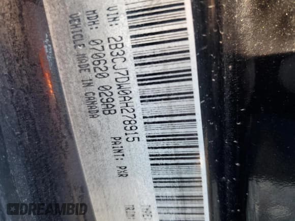 ✅ 2010 Dodge Challenger SRT-8 • VIN: 2B3CJ7DW0AH278915 • Lot: 74315243. Listed on Copart with 99,869 mi. Free auction sales archive from the USA and detailed vehicle history report at DreamBid. Image 13.