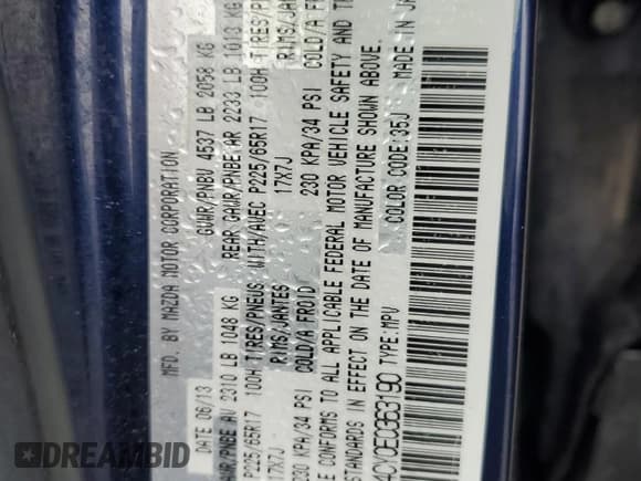 ✅ 2014 Mazda CX-5 Touring • VIN: JM3KE4CY0E0363190 • Lot: 82087545. Wystawiony na Copart z przebiegiem 172 094 mil. Bezpłatny archiwum sprzedaży aukcyjnych z USA i szczegółowy raport historii pojazdu na DreamBid. Zdjęcie 13.