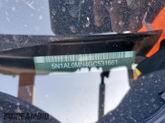 ✅ 2016 Infiniti QX60 • VIN: 5N1AL0MN4GC531661 • Lot: 92291695. Listed on Copart with 269,292 mi. Free auction sales archive from the USA and detailed vehicle history report at DreamBid. Image 13.