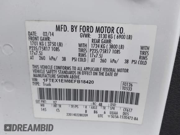 ✅ 2014 Ford F-150 XL • VIN: 1FTEX1EM8EFB18420 • Lot: 41817793. Wystawiony na IAAI z przebiegiem 92 833 mil. Bezpłatny archiwum sprzedaży aukcyjnych z USA i szczegółowy raport historii pojazdu na DreamBid. Zdjęcie 9.