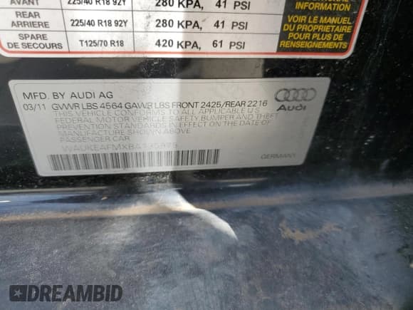 ✅ 2011 Audi A3 Premium Plus • VIN: WAUKEAFMXBA135975 • Лот: 50649705. Опубликован ранее на Copart с пробегом 112 676 миль. Бесплатный доступ к архиву аукционных продаж из США и подробный отчёт об истории автомобиля на DreamBid. Изображение 13.