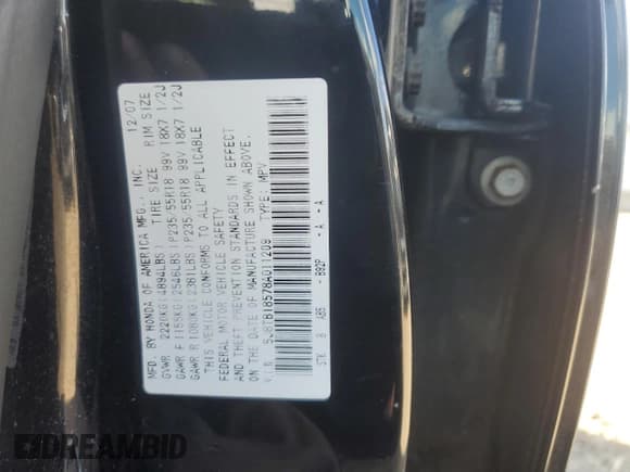 ✅ 2008 Acura RDX Technology • VIN: 5J8TB18578A011209 • Лот: 83855345. Опубликован ранее на Copart с пробегом 94 759 миль. Бесплатный доступ к архиву аукционных продаж из США и подробный отчёт об истории автомобиля на DreamBid. Изображение 12.