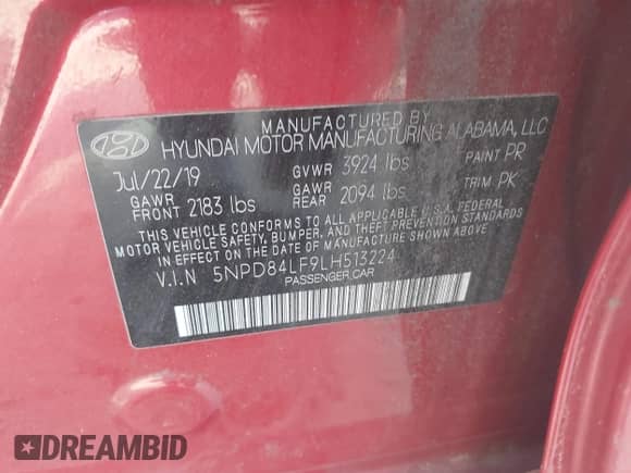 2020 Hyundai Elantra SEL с VIN 5NPD84LF9LH513224, выставлен на аукционе IAAI как лот 42752625 с пробегом 134 879 миль миль и . История ставок и продаж доступна на DreamBid. Изображение 9.