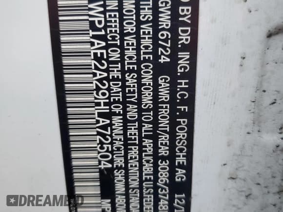 ✅ 2017 Porsche Cayenne S E-Hybrid • VIN: WP1AE2A29HLA72504 • Lot: 91635725. Listed on Copart with 168,371 mi. Free auction sales archive from the USA and detailed vehicle history report at DreamBid. Image 13.