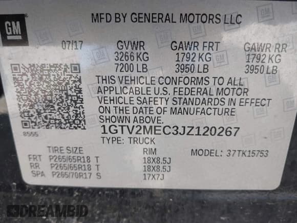 ✅ 2018 GMC Sierra 1500 SLE • VIN: 1GTV2MEC3JZ120267 • Lot: 43194220. Wystawiony na IAAI z przebiegiem 73 010 mil. Bezpłatny archiwum sprzedaży aukcyjnych z USA i szczegółowy raport historii pojazdu na DreamBid. Zdjęcie 9.