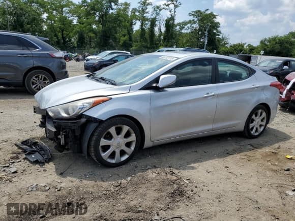 ✅ 2013 Hyundai Elantra Limited • VIN: KMHDH4AE0DU493457 • Lot: 66762755. Listed on Copart with 135,459 mi. Free auction sales archive from the USA and detailed vehicle history report at DreamBid. Image 1.