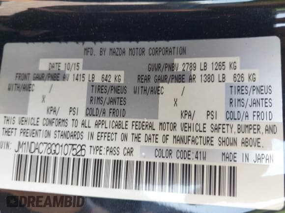 ✅ 2016 Mazda MX-5 Miata Club • VIN: JM1NDAC78G0107526 • Lot: 43130799. Wystawiony na IAAI z przebiegiem 74 966 mil. Bezpłatny archiwum sprzedaży aukcyjnych z USA i szczegółowy raport historii pojazdu na DreamBid. Zdjęcie 9.