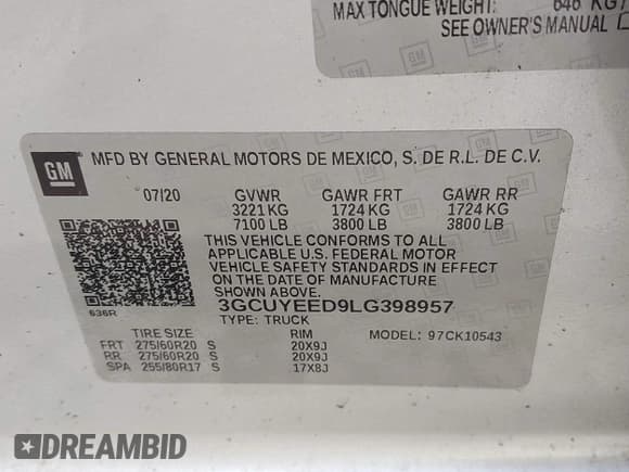 ✅ 2020 Chevrolet Silverado 1500 RST • VIN: 3GCUYEED9LG398957 • Lot: 40698196. Wystawiony na IAAI z przebiegiem 17 043 mil. Bezpłatny archiwum sprzedaży aukcyjnych z USA i szczegółowy raport historii pojazdu na DreamBid. Zdjęcie 9.
