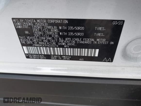 ✅ 2023 Toyota bZ4X XLE • VIN: JTMABACA7PA020274 • Лот: 40611481. Опубликован ранее на IAAI с пробегом 6 028 миль. Бесплатный доступ к архиву аукционных продаж из США и подробный отчёт об истории автомобиля на DreamBid. Изображение 9.