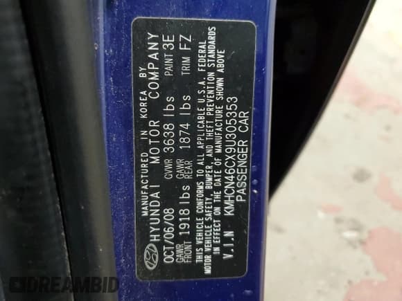 ✅ 2009 Hyundai Accent Auto GLS • VIN: KMHCN46CX9U305353 • Лот: 88972565. Опубликован ранее на Copart с пробегом 87 912 миль. Бесплатный доступ к архиву аукционных продаж из США и подробный отчёт об истории автомобиля на DreamBid. Изображение 12.