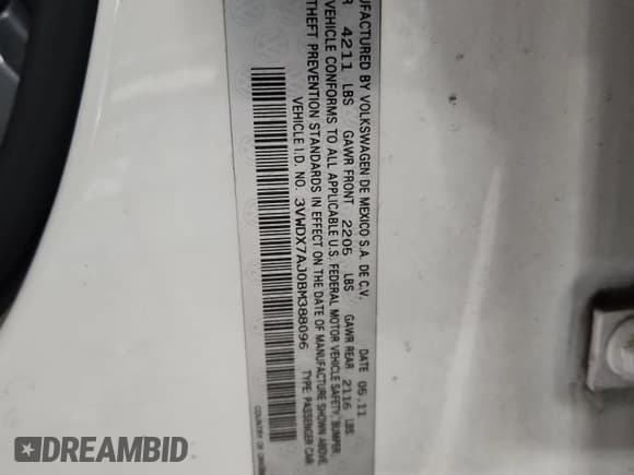 ✅ 2011 Volkswagen Jetta SE • VIN: 3VWDX7AJ0BM388096 • Lot: 91327665. Wystawiony na Copart z przebiegiem 211 817 mil. Bezpłatny archiwum sprzedaży aukcyjnych z USA i szczegółowy raport historii pojazdu na DreamBid. Zdjęcie 12.