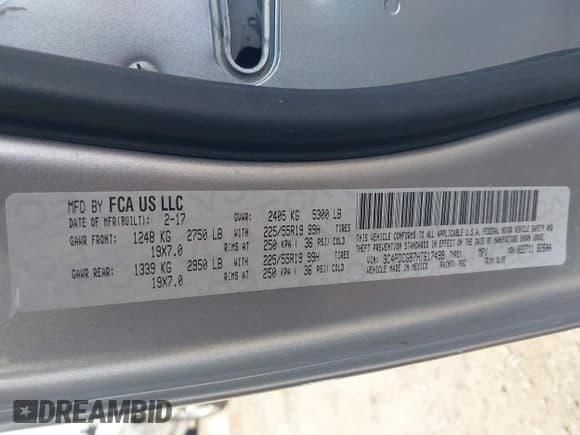 ✅ 2017 Dodge Journey Crossroad Plus • VIN: 3C4PDCGB7HT617499 • Лот: 42531173. Опубликован ранее на IAAI с пробегом 176 182 миль. Бесплатный доступ к архиву аукционных продаж из США и подробный отчёт об истории автомобиля на DreamBid. Изображение 9.