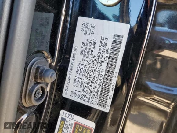 ✅ 2020 Honda CR-V EX-L • VIN: 5J6RW1H83LA012643 • Лот: 91842175. Опубликован ранее на Copart с пробегом 75 001 миль. Бесплатный доступ к архиву аукционных продаж из США и подробный отчёт об истории автомобиля на DreamBid. Изображение 14.