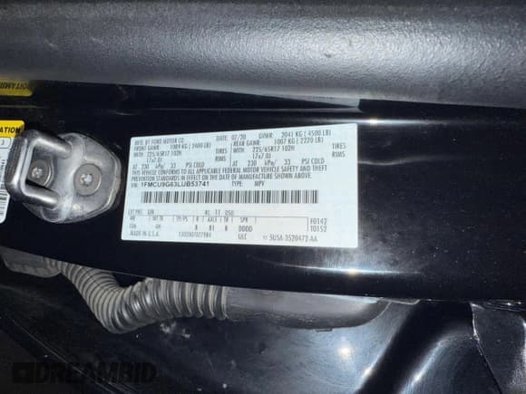 ✅ 2020 Ford Escape SE • VIN: 1FMCU9G63LUB53741 • Lot: 62328685. Listed on Copart with 176,070 mi. Free auction sales archive from the USA and detailed vehicle history report at DreamBid. Image 10.