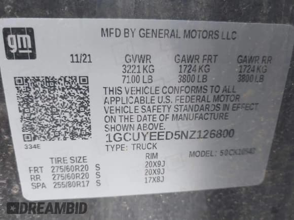 ✅ 2022 Chevrolet Silverado 1500 RST • VIN: 1GCUYEED5NZ126800 • Лот: 42528225. Опубликован ранее на IAAI с пробегом 77 824 миль. Бесплатный доступ к архиву аукционных продаж из США и подробный отчёт об истории автомобиля на DreamBid. Изображение 9.