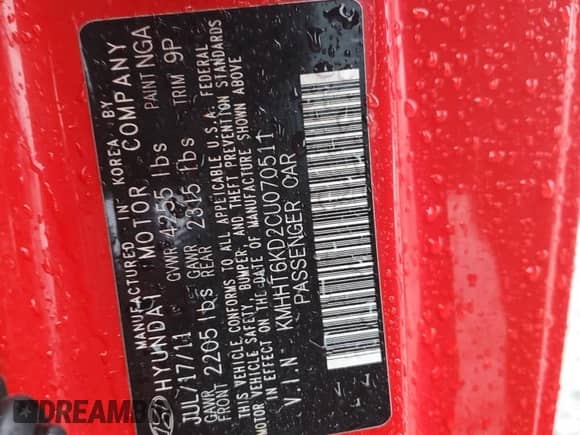 2012 Hyundai Genesis Coupe 2.0T с VIN KMHHT6KD2CU070511, выставлен на аукционе Copart как лот 42567105 с пробегом 124 079 миль миль и Списание • Salvage title. История ставок и продаж доступна на DreamBid. Изображение 14.