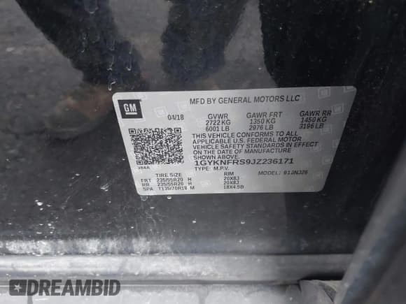 ✅ 2018 Cadillac XT5 Premium Luxury AWD • VIN: 1GYKNFRS9JZ236171 • Lot: 43654294. Listed on IAAI with 152,483 mi. Free auction sales archive from the USA and detailed vehicle history report at DreamBid. Image 9.