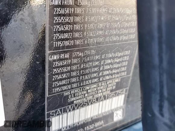 ✅ 2018 Land Rover Range Rover Sport HSE Dynamic • VIN: SALWV2SV8JA195754 • Lot: 90383825. Listed on Copart with 104,863 mi. Free auction sales archive from the USA and detailed vehicle history report at DreamBid. Image 13.