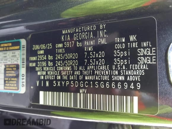 ✅ 2025 Kia Telluride SX-Prestige X-Line • VIN: 5XYP5DGC1SG666949 • Lot: 43114055. Wystawiony na IAAI z przebiegiem 2 168 mil. Bezpłatny archiwum sprzedaży aukcyjnych z USA i szczegółowy raport historii pojazdu na DreamBid. Zdjęcie 9.