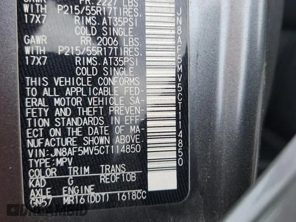 ✅ 2012 Nissan Juke SL • VIN: JN8AF5MV5CT114850 • Лот: 81886655. Опубликован ранее на Copart с пробегом 122 953 миль. Бесплатный доступ к архиву аукционных продаж из США и подробный отчёт об истории автомобиля на DreamBid. Изображение 12.