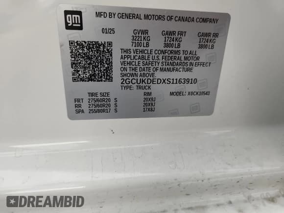 ✅ 2025 Chevrolet Silverado 1500 LT • VIN: 2GCUKDEDXS1163910 • Lot: 81222475. Wystawiony na Copart z przebiegiem 5 661 mil. Bezpłatny archiwum sprzedaży aukcyjnych z USA i szczegółowy raport historii pojazdu na DreamBid. Zdjęcie 13.