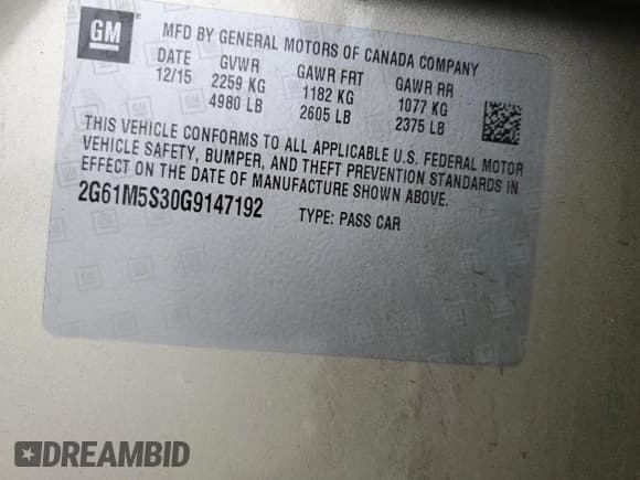 ✅ 2016 Cadillac XTS Luxury Collection • VIN: 2G61M5S30G9147192 • Lot: 93115255. Listed on Copart with 86,829 mi. Free auction sales archive from the USA and detailed vehicle history report at DreamBid. Image 12.