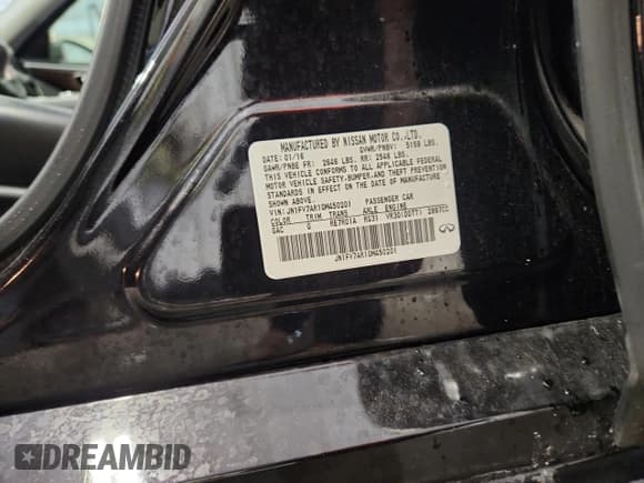 ✅ 2016 Infiniti Q50 Red Sport 400 • VIN: JN1FV7AR1GM450201 • Lot: 81617945. Listed on Copart with 79,472 mi. Free auction sales archive from the USA and detailed vehicle history report at DreamBid. Image 13.