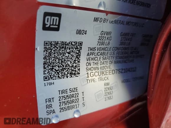 ✅ 2025 Chevrolet Silverado 1500 RST • VIN: 1GCUKEED7SZ104312 • Lot: 81746575. Listed on Copart with 7,755 mi. Free auction sales archive from the USA and detailed vehicle history report at DreamBid. Image 12.