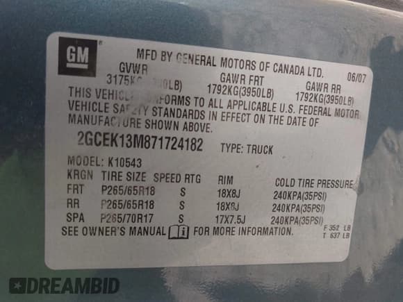 ✅ 2007 Chevrolet Silverado 1500 1LT • VIN: 2GCEK13M871724182 • Lot: 43458993. Listed on IAAI with 170,228 mi. Free auction sales archive from the USA and detailed vehicle history report at DreamBid. Image 9.