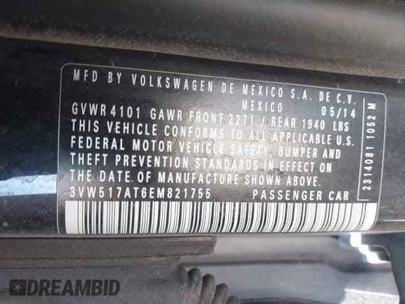 ✅ 2014 Volkswagen Beetle 1.8T • VIN: 3VW517AT6EM821755 • Лот: 42961048. Опубликован ранее на IAAI с пробегом 91 264 миль. Бесплатный доступ к архиву аукционных продаж из США и подробный отчёт об истории автомобиля на DreamBid. Изображение 9.